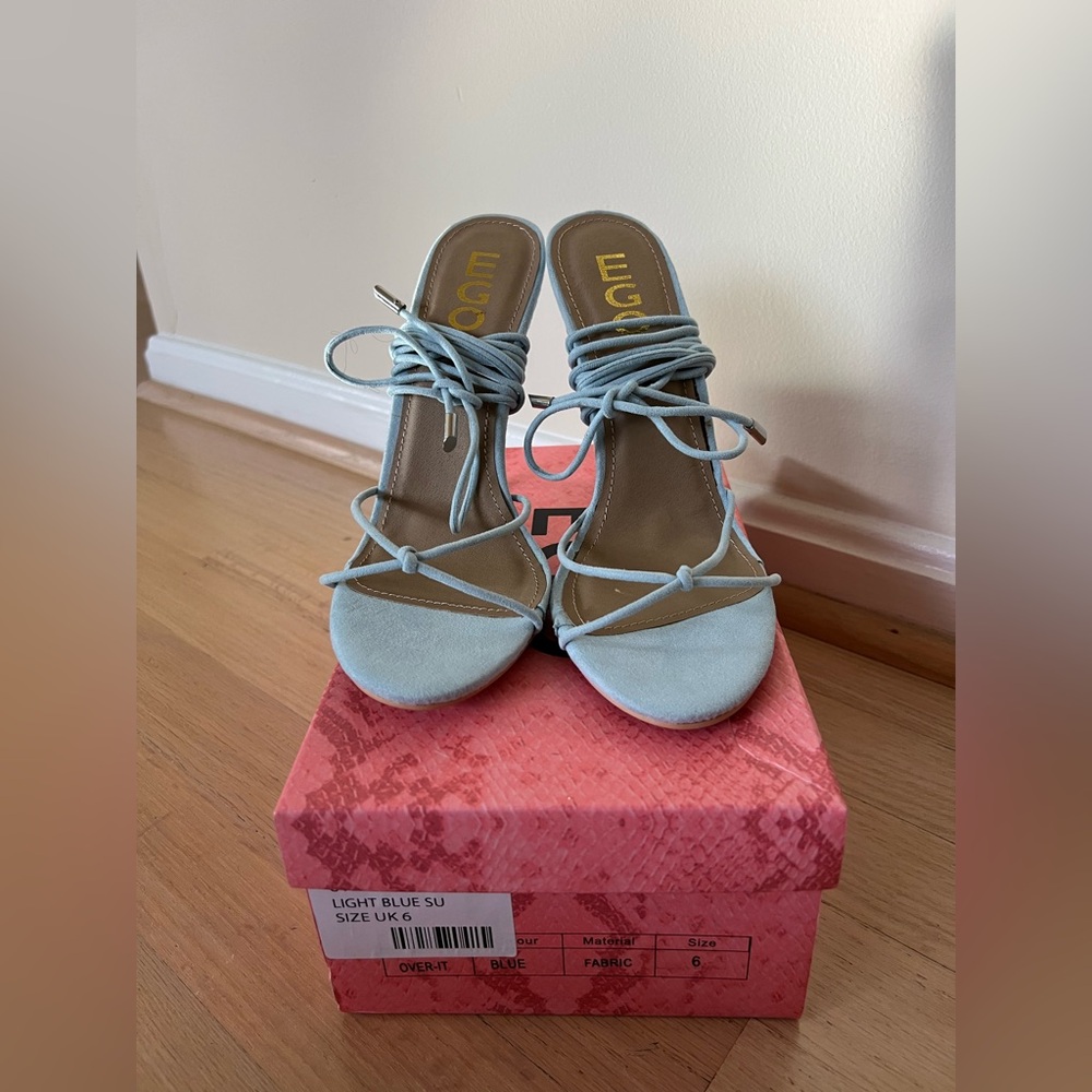 EGO Light Blue Strappy Heels